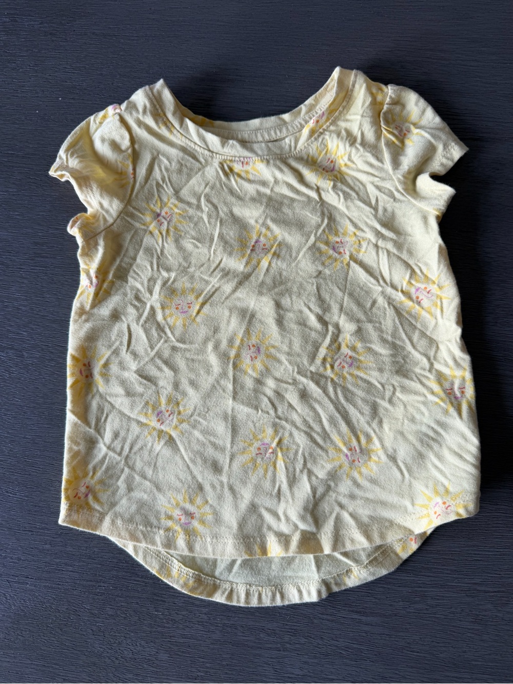 Cat & Jack Pale Yellow Sun Graphic Short Sleeve Tee